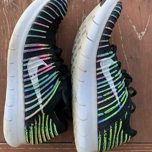 Nike Free RN Flyknit black/white-volt-blue-lagoon